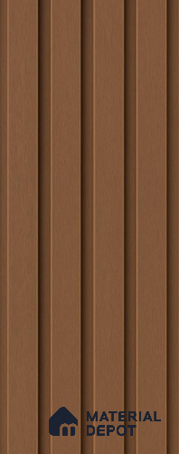 Brown Wooden Exterior Wall Panel PN 06471 K Elite Clad 5 Flute Design 9.51 ft x 9.24 inch WPC Panel - 26 mm | Suitable for Balcony, Facade & Open Area | Width is Subjected to 5% Variation