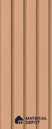 Beige Wooden Exterior Wall Panel PN 06471 R Elite Clad 6 Flute Design 9.51 ft x 8.88 inch WPC Panel - 26 mm | Suitable for Balcony, Facade & Open Area | Width is Subjected to 5% Variation