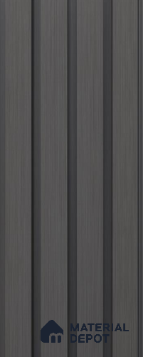 Grey Wooden Exterior Wall Panel PN 06471 C Elite Clad 4 Flute Design 9.51 ft x 8.88 inch WPC Panel - 26 mm | Suitable for Balcony, Facade & Open Area | Width is Subjected to 5% Variation