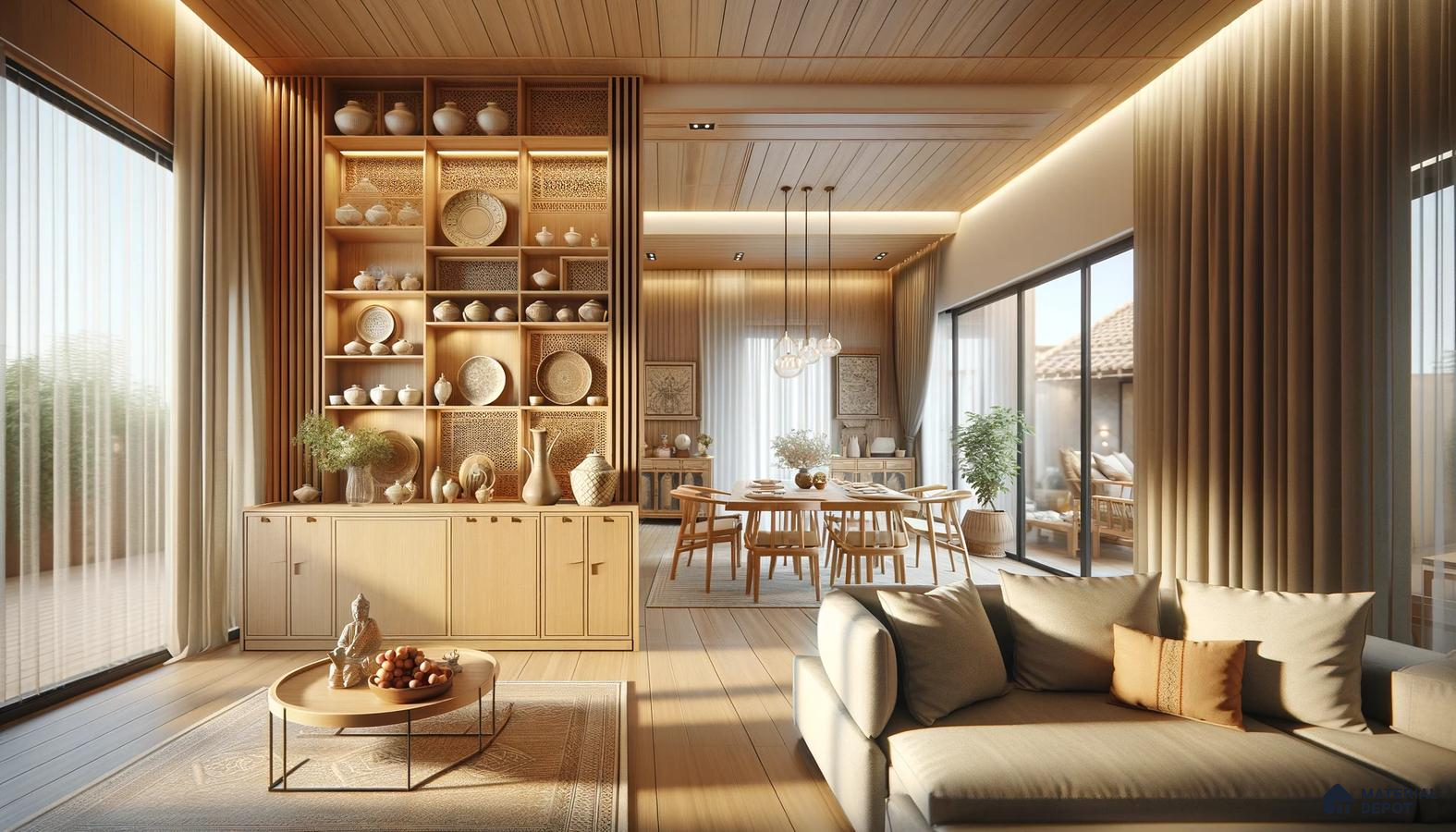 A Traditional Living Space with Opulent Fluted Laminates | Material Depot
