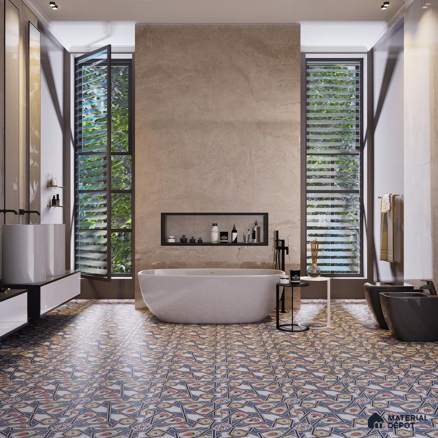 551 300x300 mm Matte finish Moroccan Series Heavy Duty Ceramic Tile | Material Depot