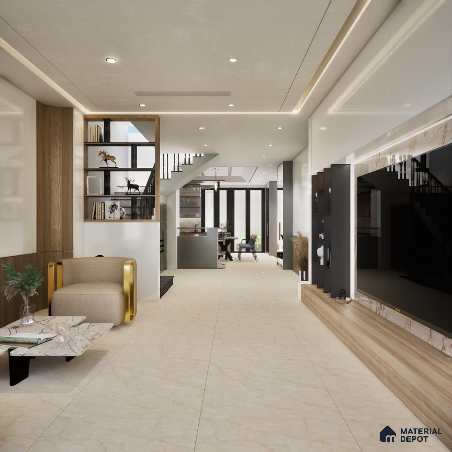 Rica Beige 1200x600 mm Matte Carving Porcelain Tile - 9 mm | Material Depot