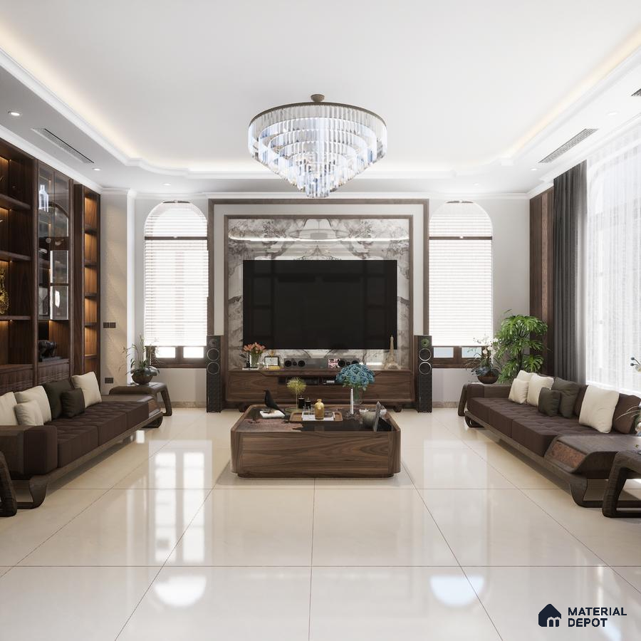 Magnite Light 1200x600 mm Glossy Finish GVT Floor and Wall Tile - 9 mm | Material Depot