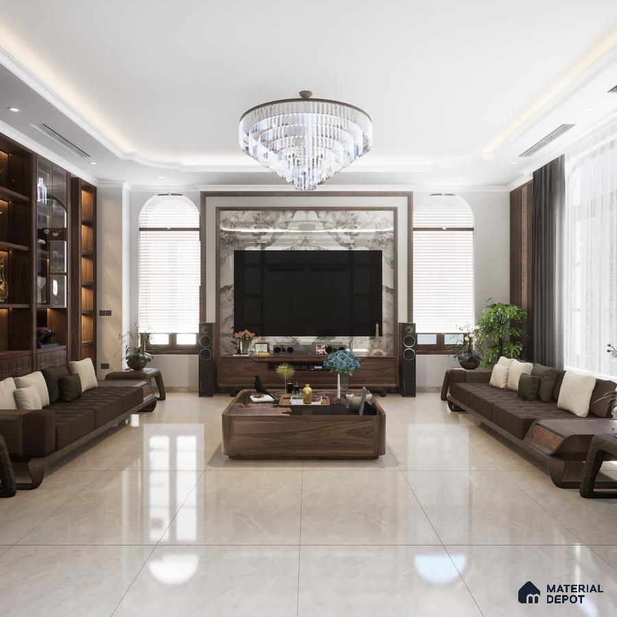 Blomex Green Mist 1200x600 mm Glossy Finish GVT Tile | Material Depot