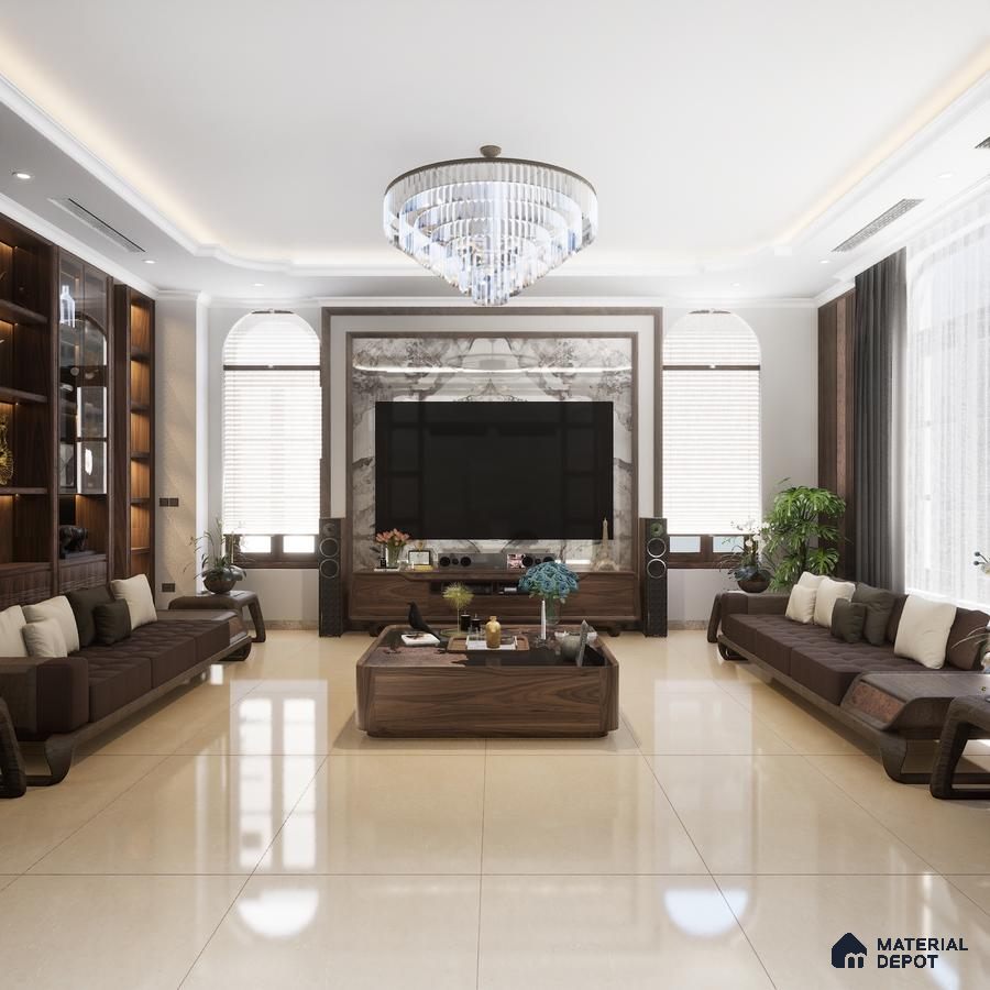 Lavit Novella Beige 1200x600 mm  Polished Glazed Vitrified Floor Tile - 10 mm | Material Depot
