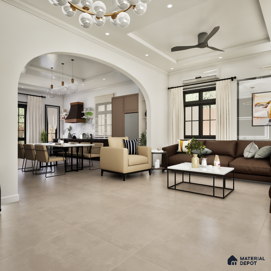 Brown Velvet Matte Finish Glazed Vitrified Indoor Plain Tile | 1200x600 mm MD-40518 | Material Depot