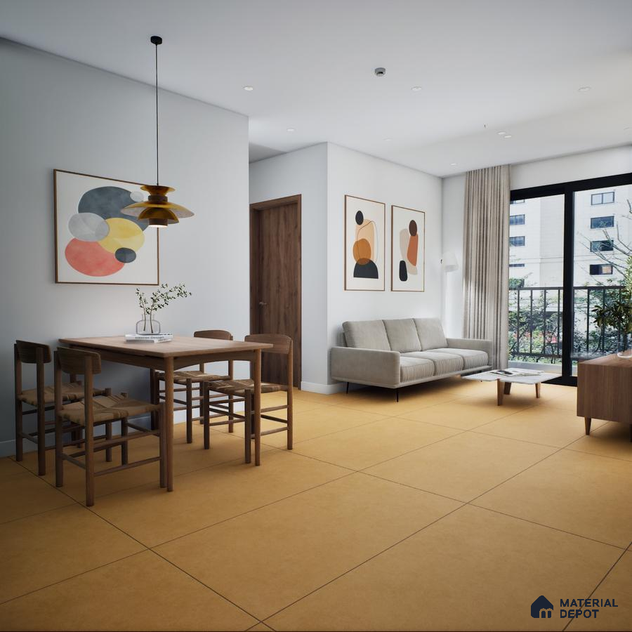 Rainbow Tangerine 1200x600 mm Matte Finish Rustic Collection GVT Floor and Wall Tile - 9 mm | Material Depot