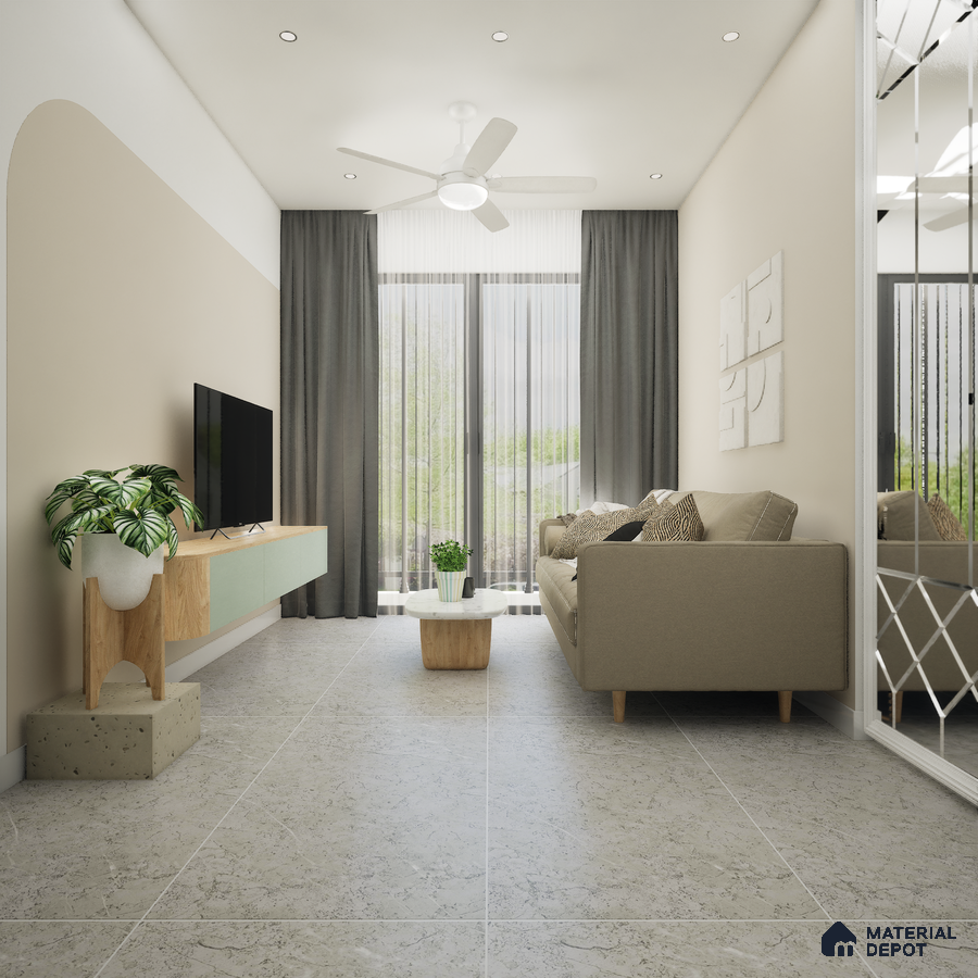 Colby Grey 1200x600 mm Carving Surface GVT Tile - 9 mm | Material Depot