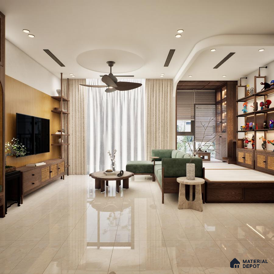 Rey Perlato Royal 1200x600 mm Glossy Finish Infinito Octane Glaze Vitrified Floor and Wall Tile - 9 mm | Material Depot