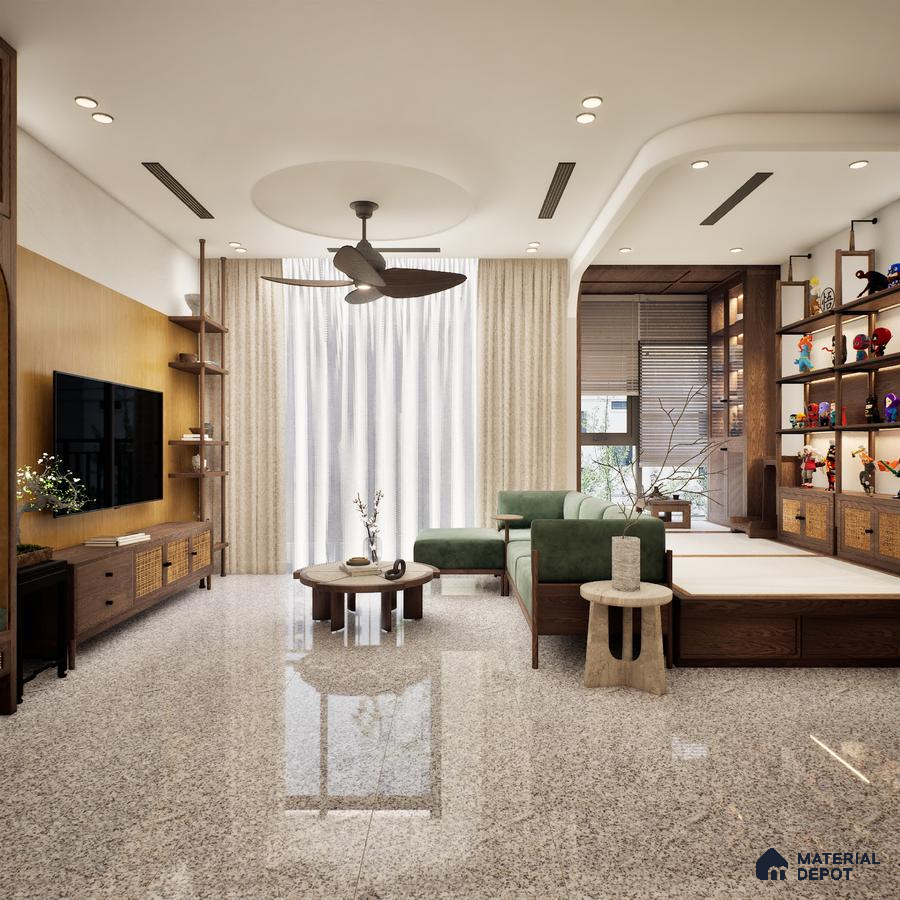 Milky White 1200x600 mm Lapato Surface GVT Tile - 9 mm | Material Depot