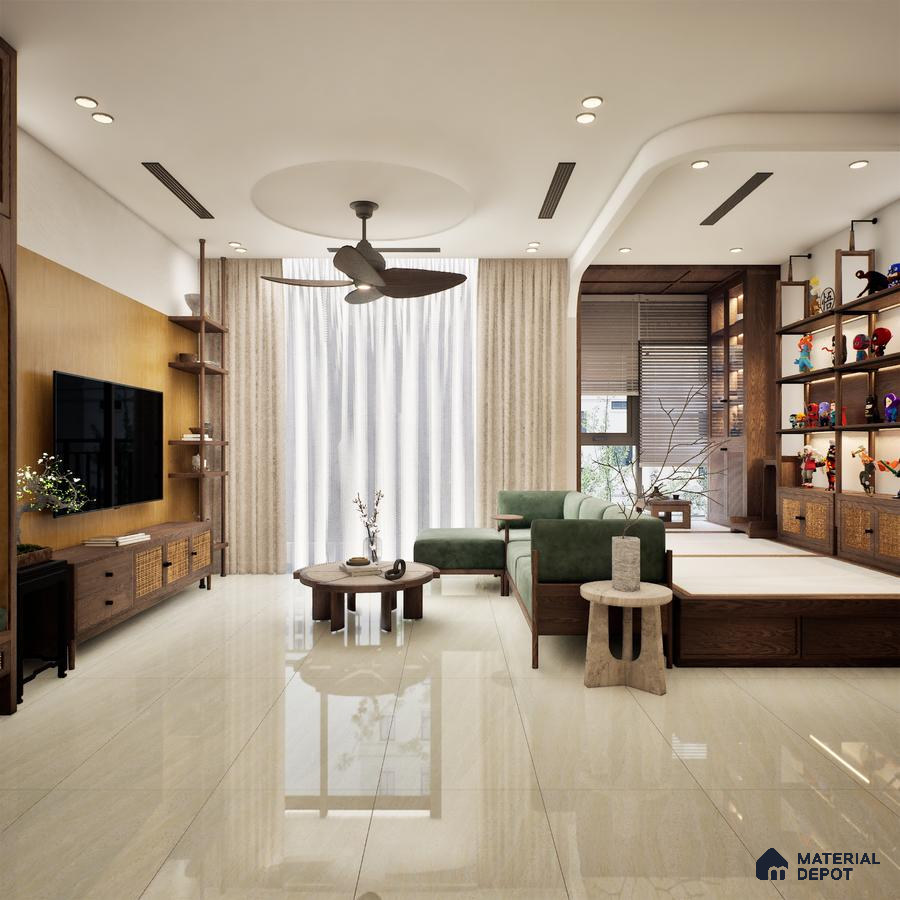 Simanto Amazon Gold 1200x600 mm Double Charge Series Vitrified Floor Tile - 9 mm | Material Depot