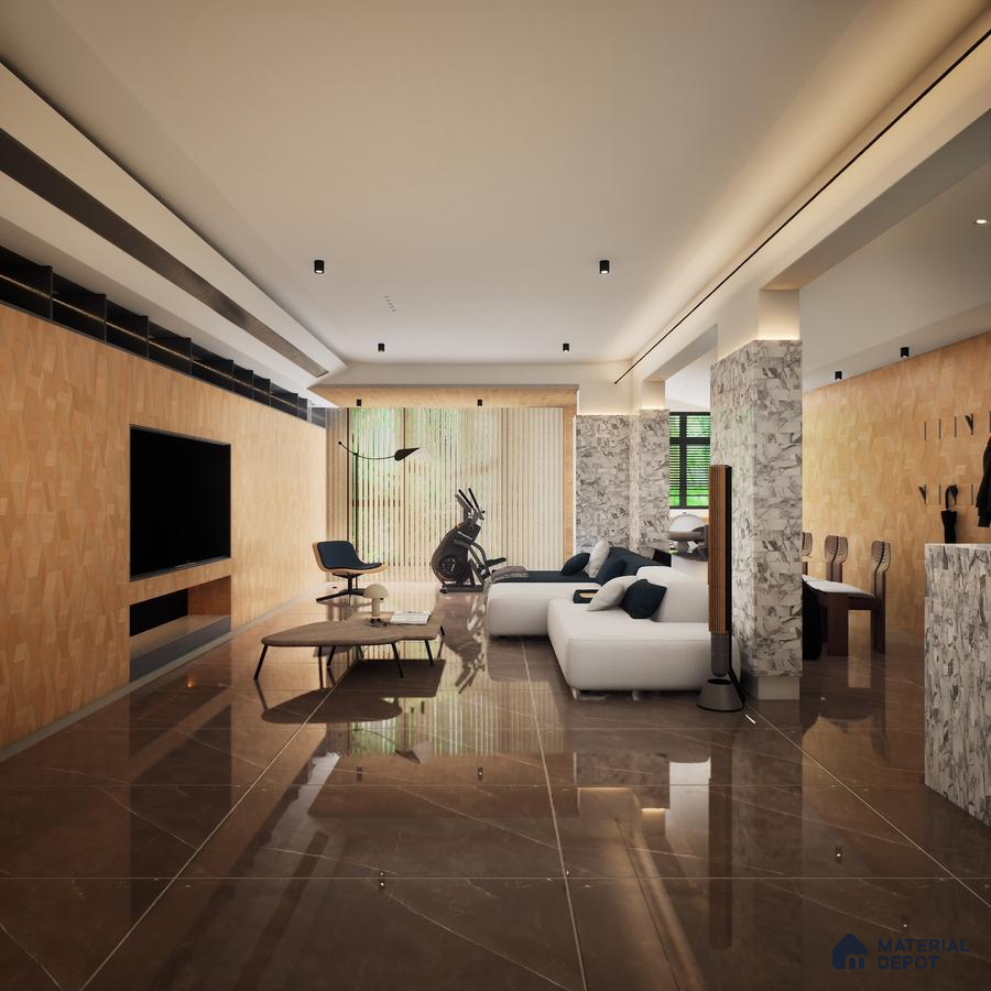 Armani Brown 1200x600 mm GVT Tile - 9 mm | Material Depot