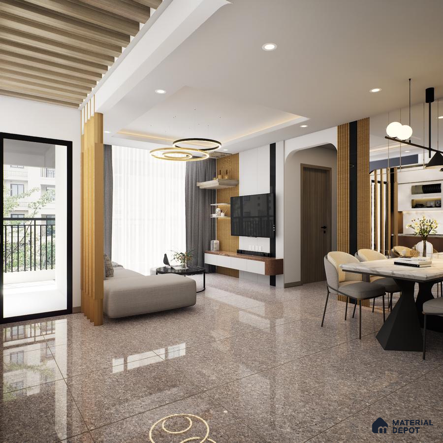Livon Platinum Rubynut 600x600 mm High Gloss Finish Double Charge Vitrified Floor and Wall Tile - 9 mm | Material Depot