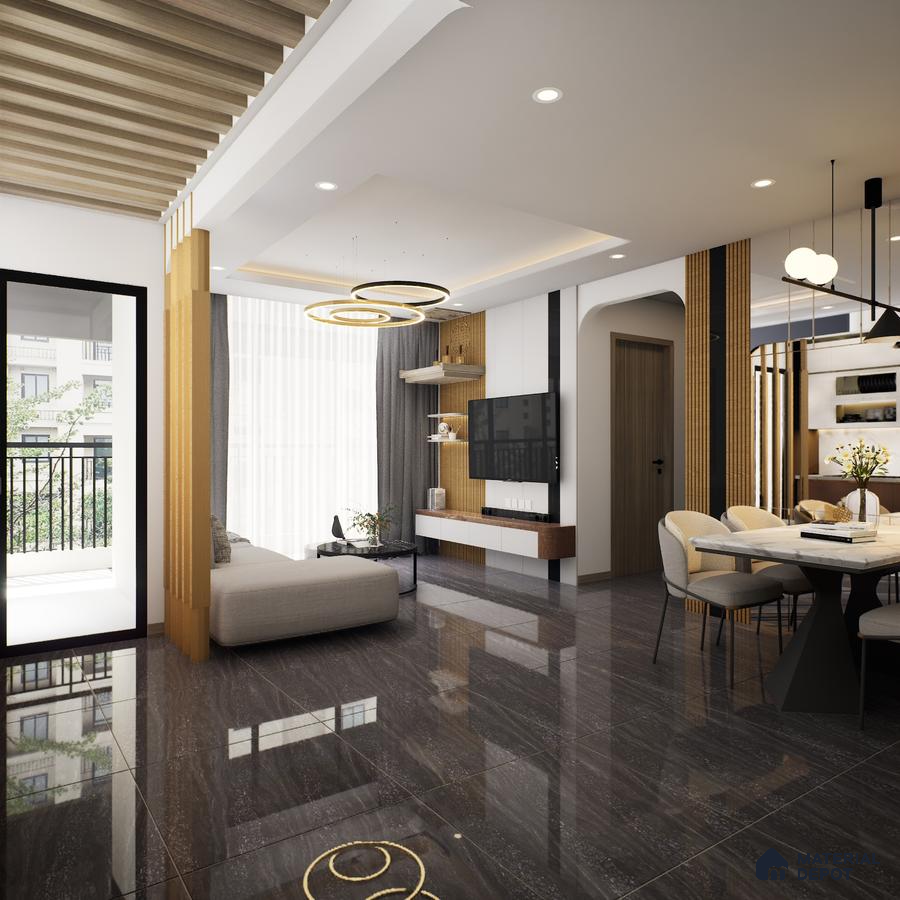 Azzuro Armani Black 600x600 mm Glossy Finish Multi Charged Vitrified Tile - 9.5 mm | Material Depot