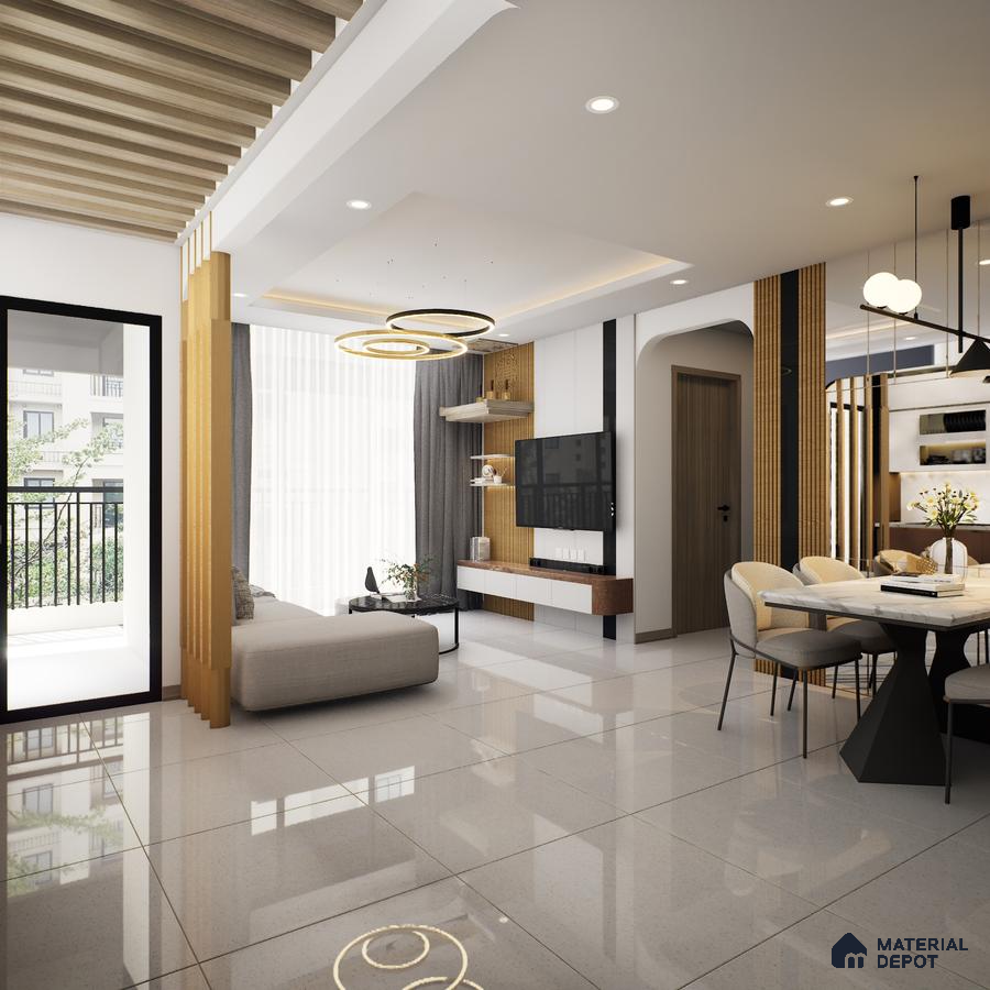 Sand Grey 600x600 mm Glossy Finish Double Body Vitrified Tile - 9.5 mm | Material Depot
