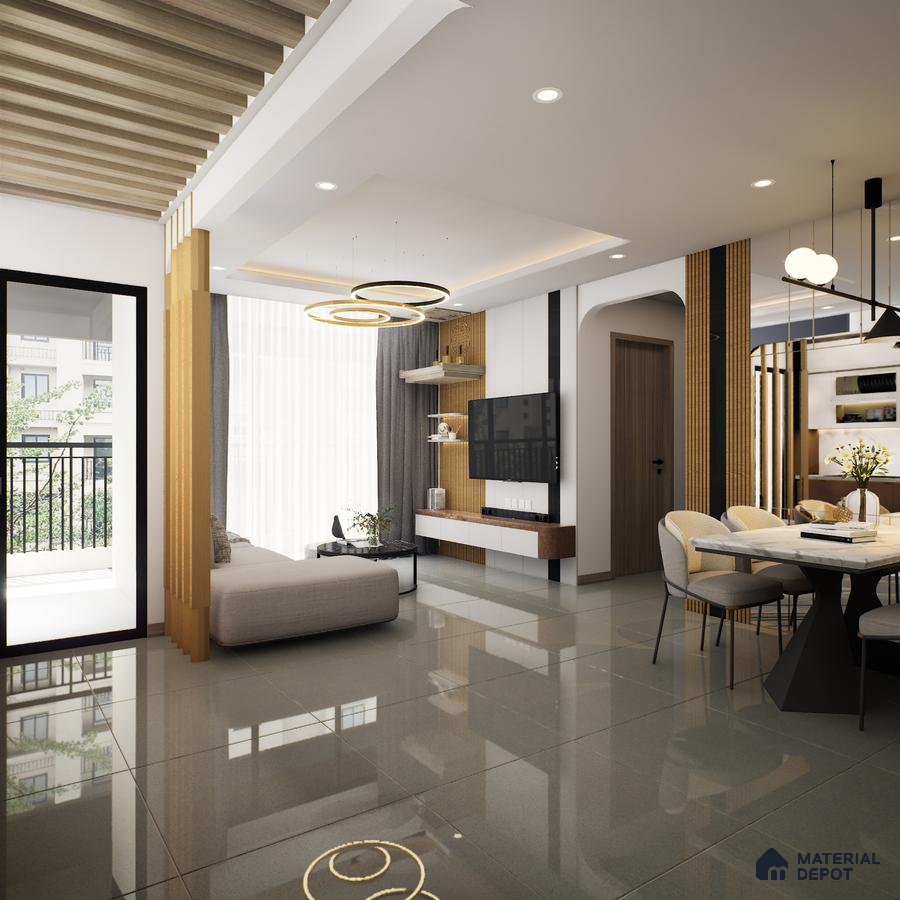 Sand Kota 600x600 mm Glossy Finish Double Body Vitrified Tile - 9.5 mm | Material Depot