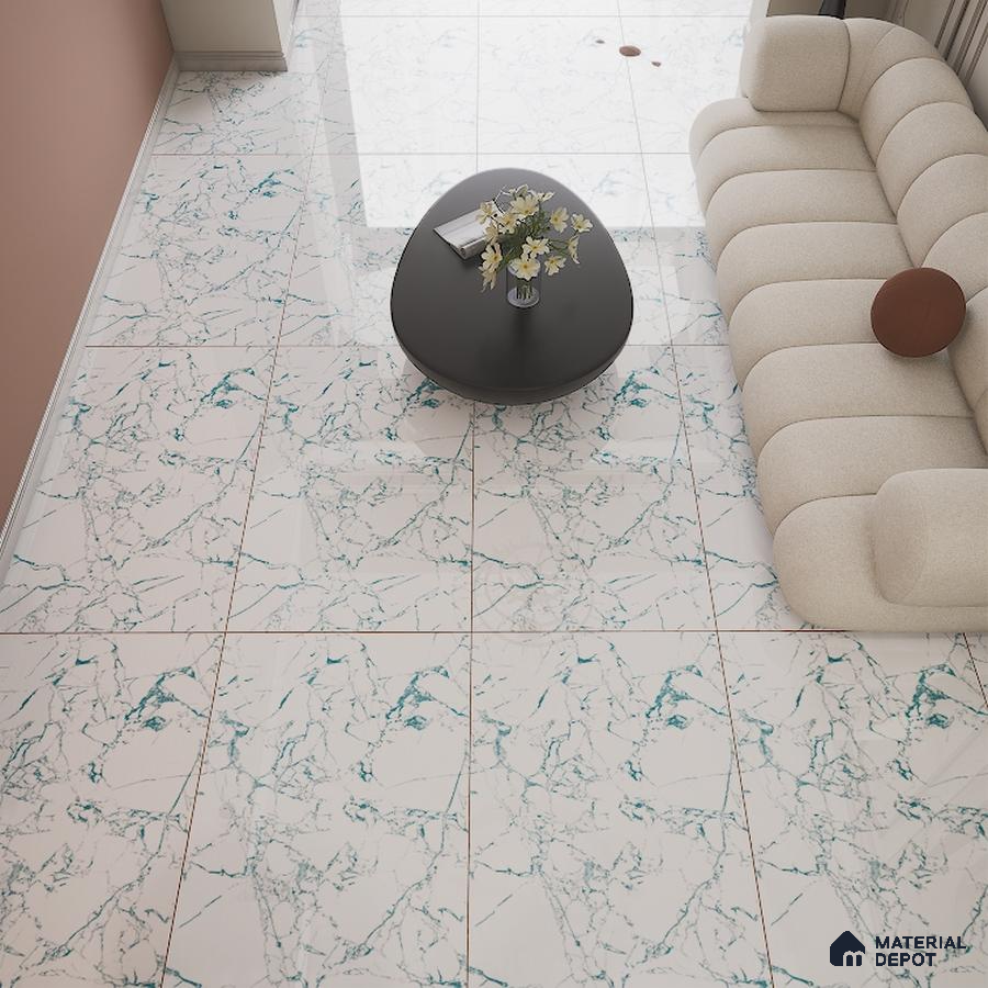 End Pacific Portoro 600x1200 mm Light Colorit Finish Vitrified Wall and Floor Tile - 10 mm | Material Depot