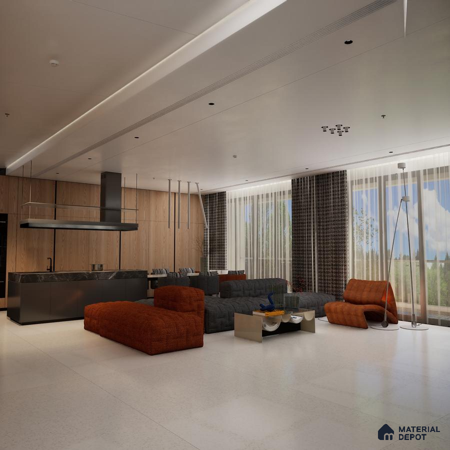 Mozart Quartz Crystal 1600x800 mm Matte Finish Sand Dune Full Body Floor and Wall Tile - 9 mm | Material Depot