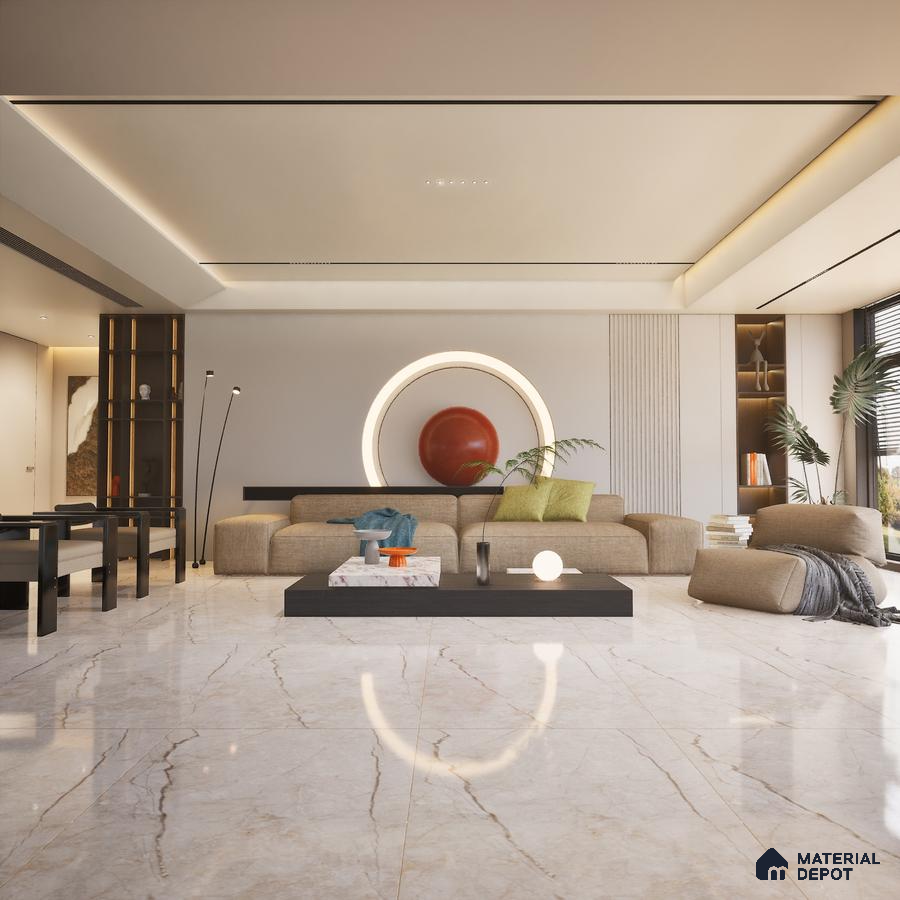 Feliz Snowflake 1200x600 mm Glossy Finish GVT Tile | Material Depot