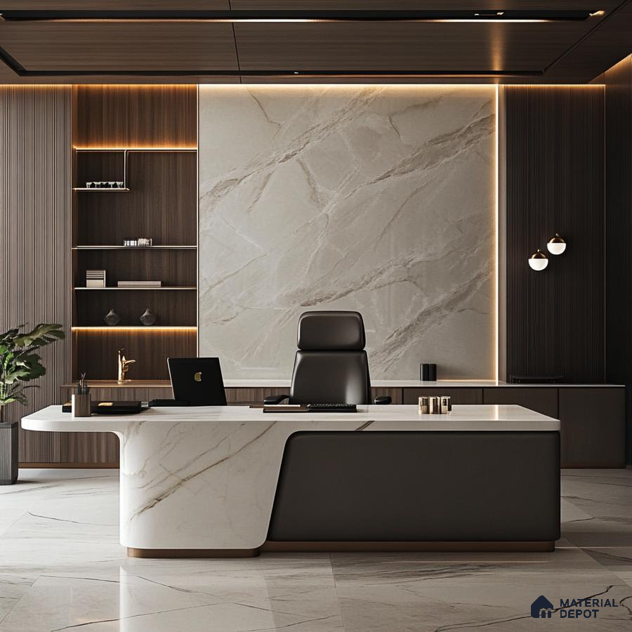 A Modern Masterpiece: A Luxurious Executive Office with Marble Accents | Material Depot