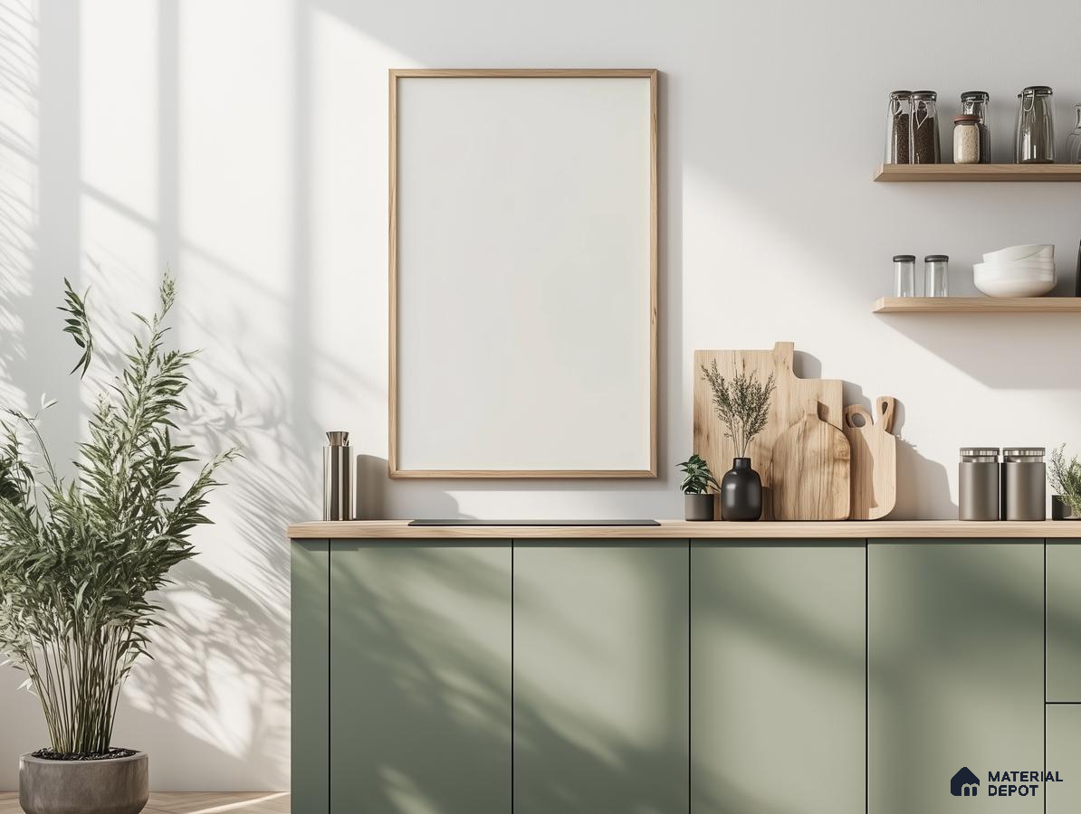A Serene Kitchen Canvas: A Minimalist Space Ready for Your Art | Material Depot
