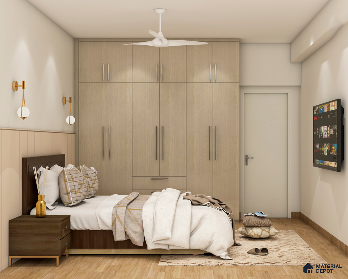 Cozy room with a bed and cushions