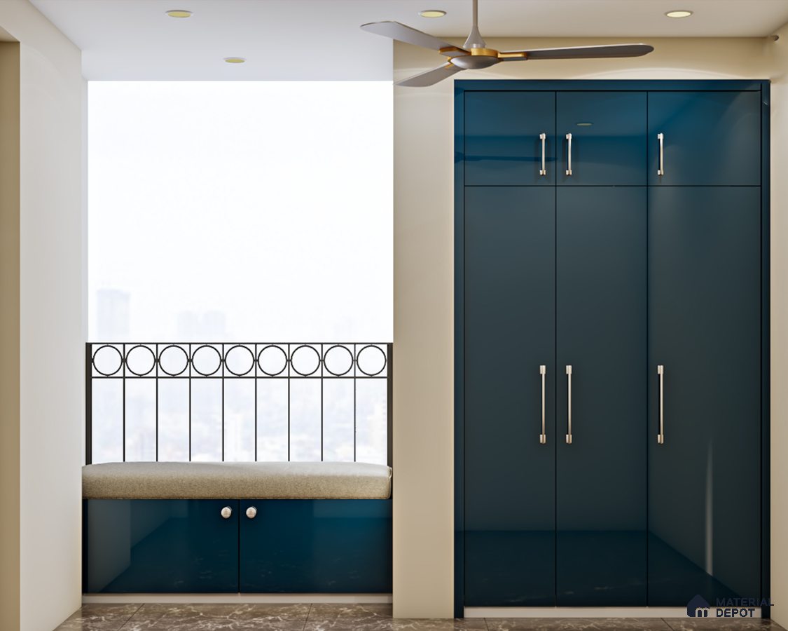 Dark Blue Contemporary Wardrobe Design.