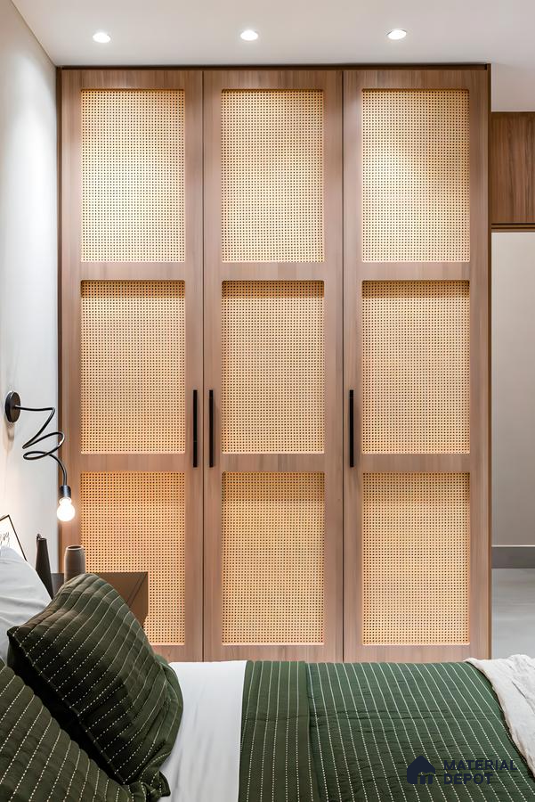 Bohemian Rattan-Paneled WardrobeB | Material Depot