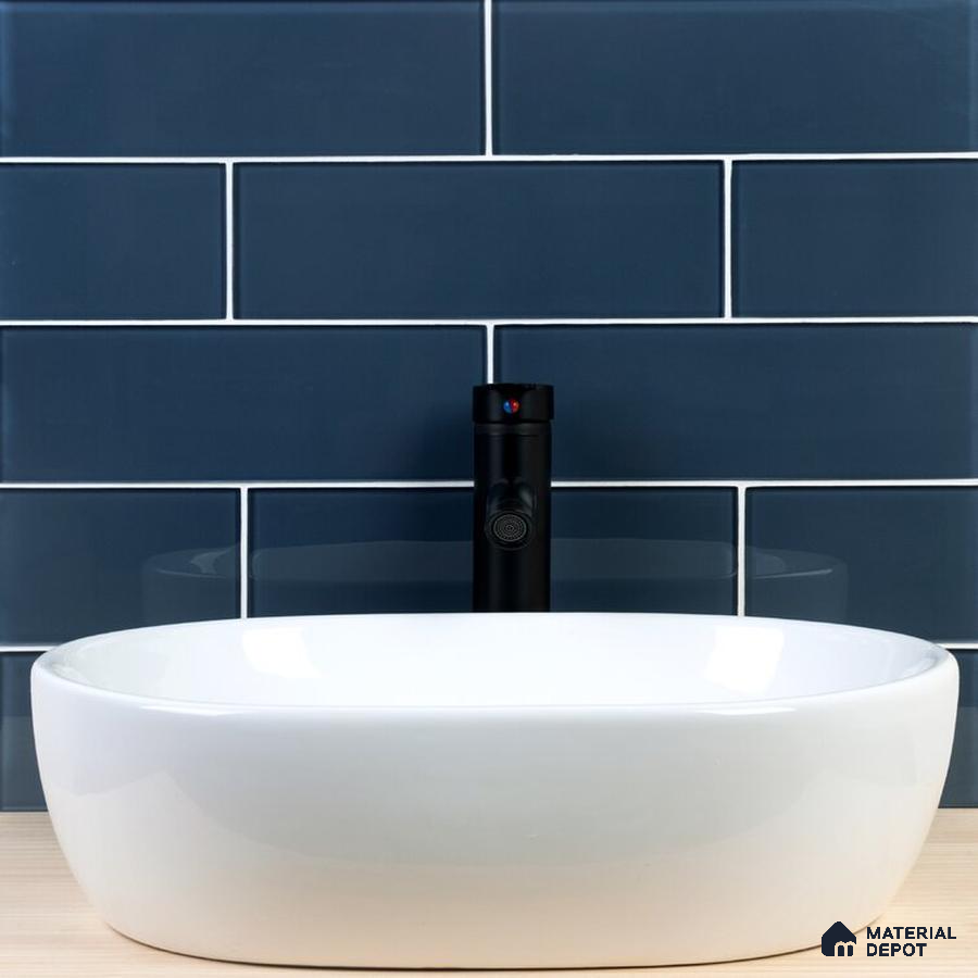 Calm Inspired by the Ocean Blue-Tiled Bathroom Escape | Material Depot