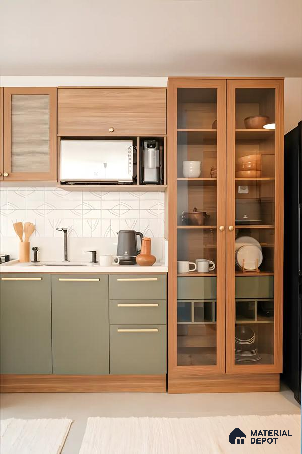 Charming Kitchen Design with Green Accents | Material Depot