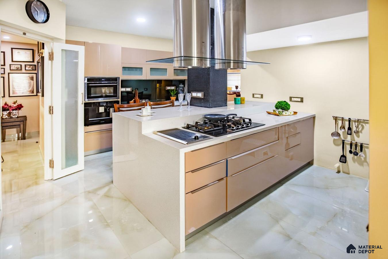 Sleek Elegance: 2 BHK in Chennai with Kitchen Island