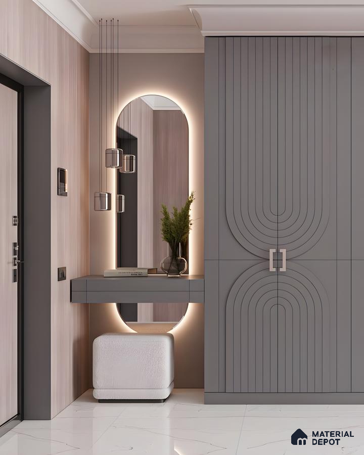 Chic and Modern Minimalist Wardrobe with Vanity | Material Depot