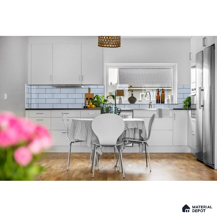 Chic Harmony Wooden and White Kitchen with a Touch of Blue | Material Depot