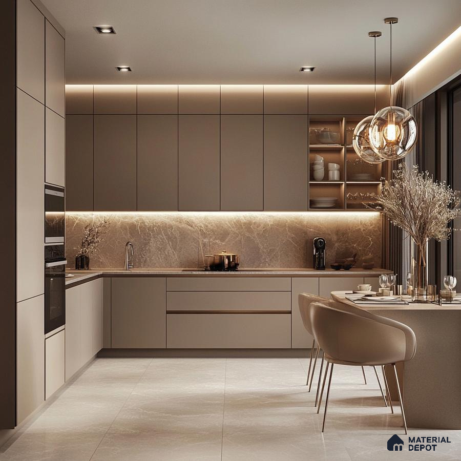 Chic Minimalism: Stylish Kitchen with Streamlined Design Elements | Material Depot