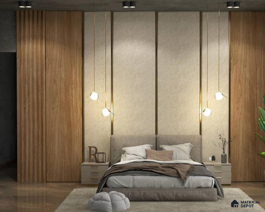 Designer Lights: Contemporary Bedroom with Wooden Accents