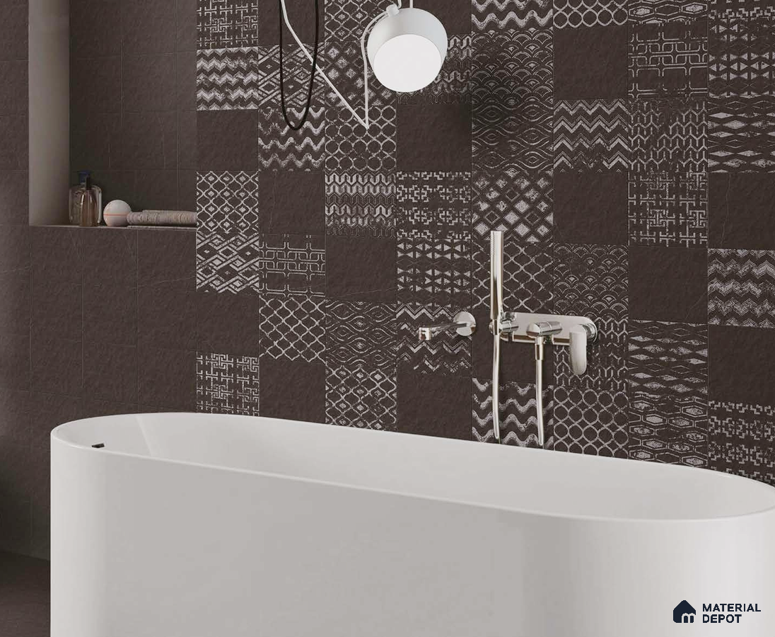 Coffee Brown Moroccan Patch Wall Tiles for Warm & Cozy Bathrooms | Material Depot