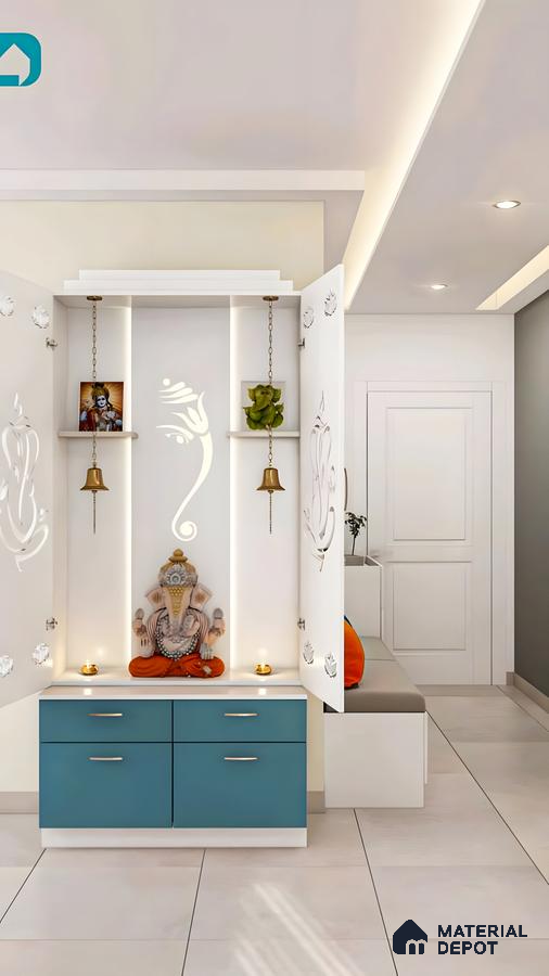 Contemporary Compact Pooja Corner | Material Depot