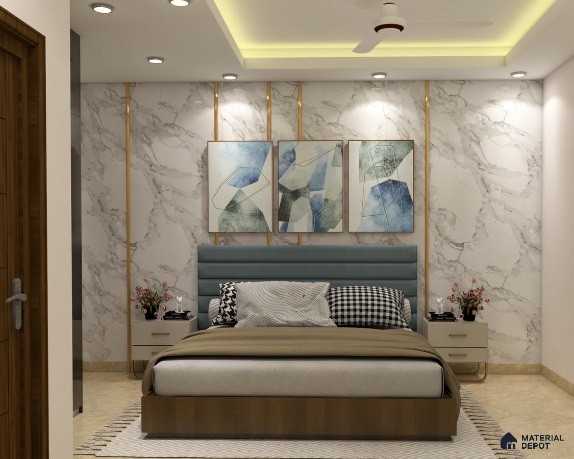 Cozy master bedroom with double bed