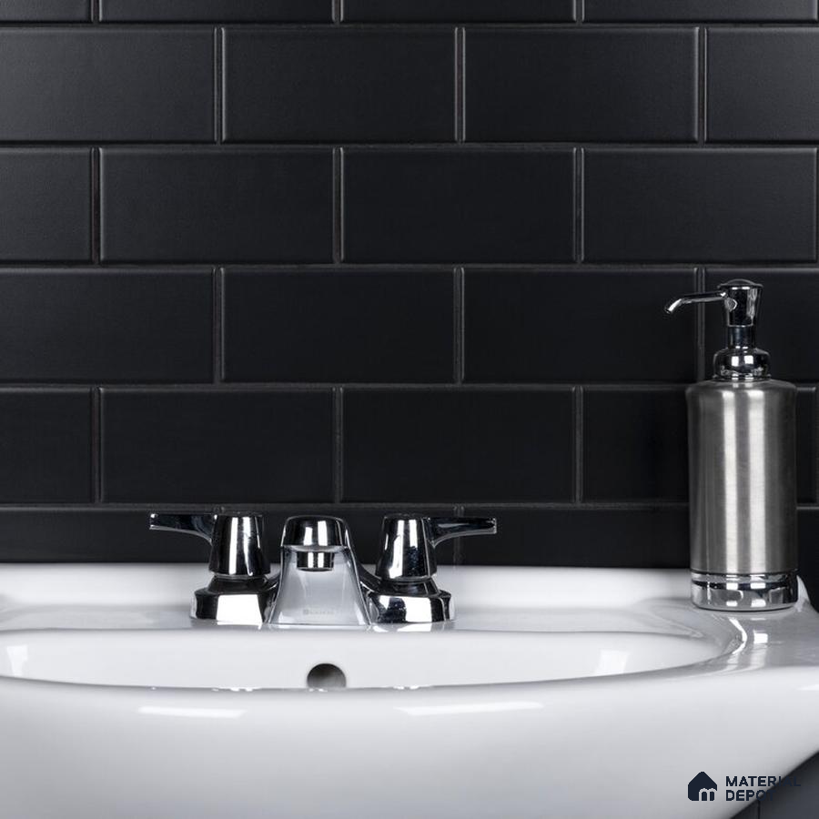 Contrast and Refinement Black Matte Elegance Meets Shimmering Silver Accents | Material Depot