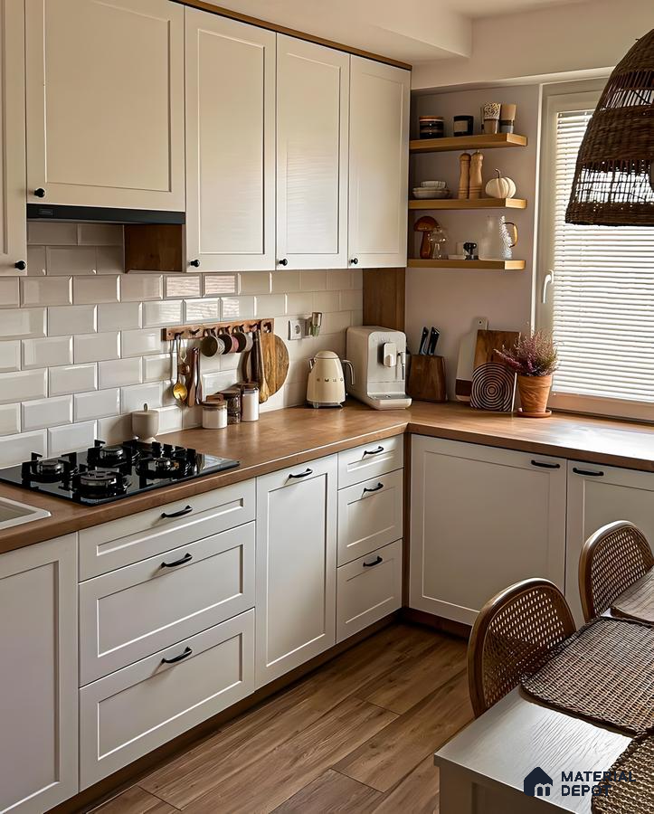 Cozy Cottage-Style Kitchen with Warm Wood Accents | Material Depot