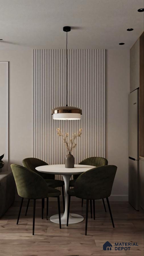 Cozy Modern Bedroom with Rattan Headboard and Neutral Tones | Material Depot