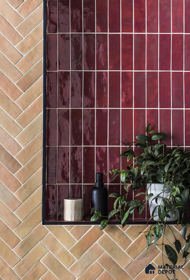 Earthy and Rich Tone Tiled Wall | Material Depot