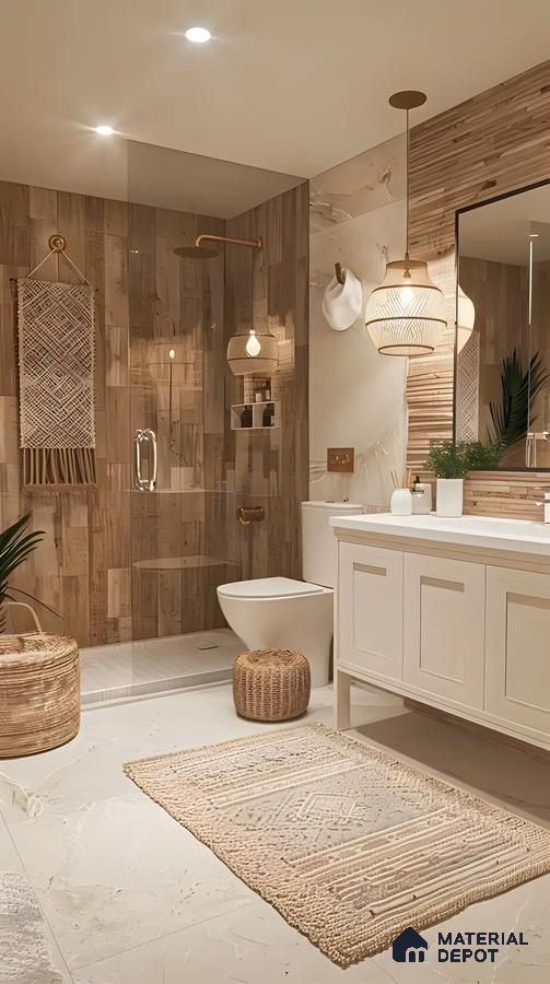 Earthy Elegance: A Modern Bathroom with Natural Elements | Material Depot