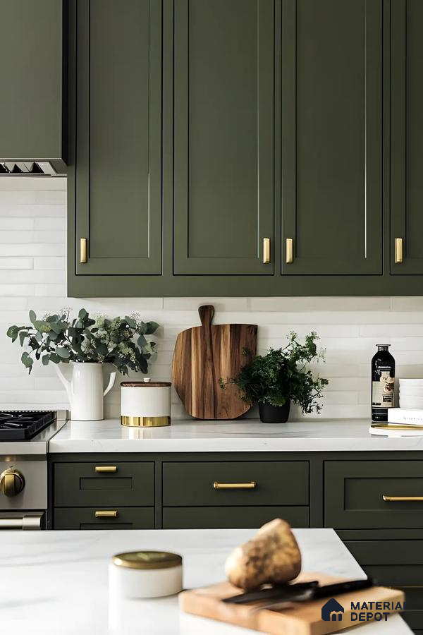 Elegant Greenery: Kitchen Cabinet Showcase | Material Depot