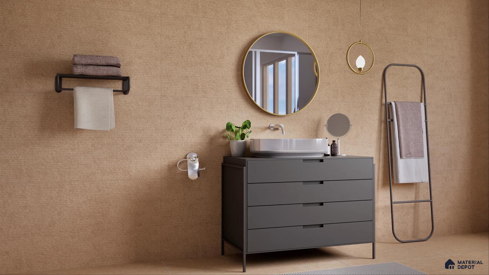 Elegant Minimalist Bathroom with Earthy Tones | Material Depot