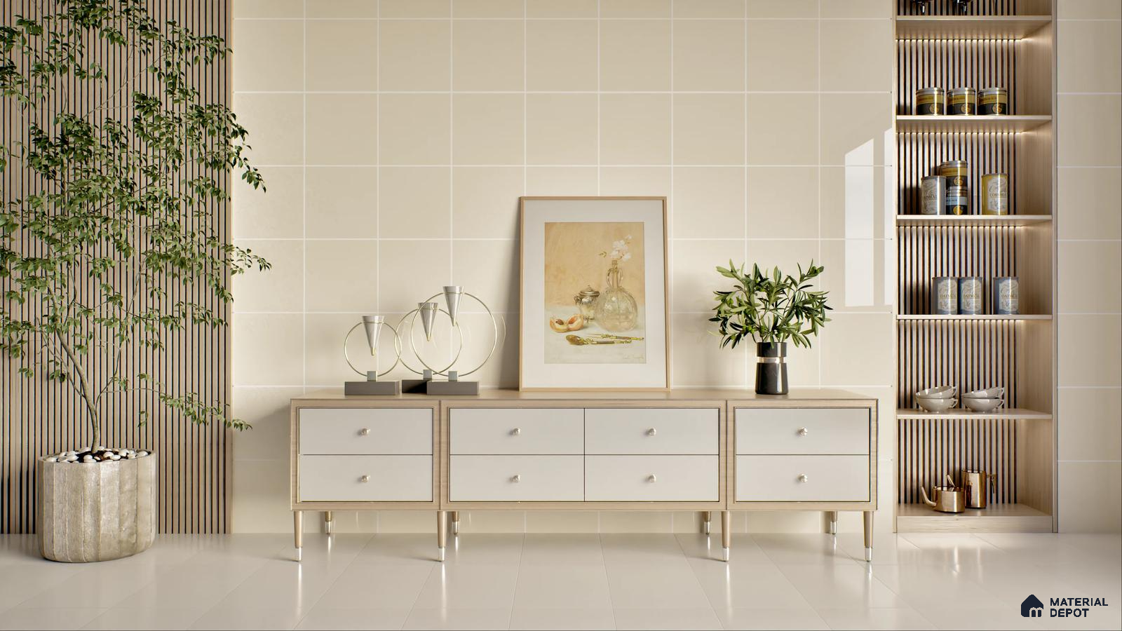 Elegant Minimalist Display: A Harmonious Blend of Nature and Design | Material Depot
