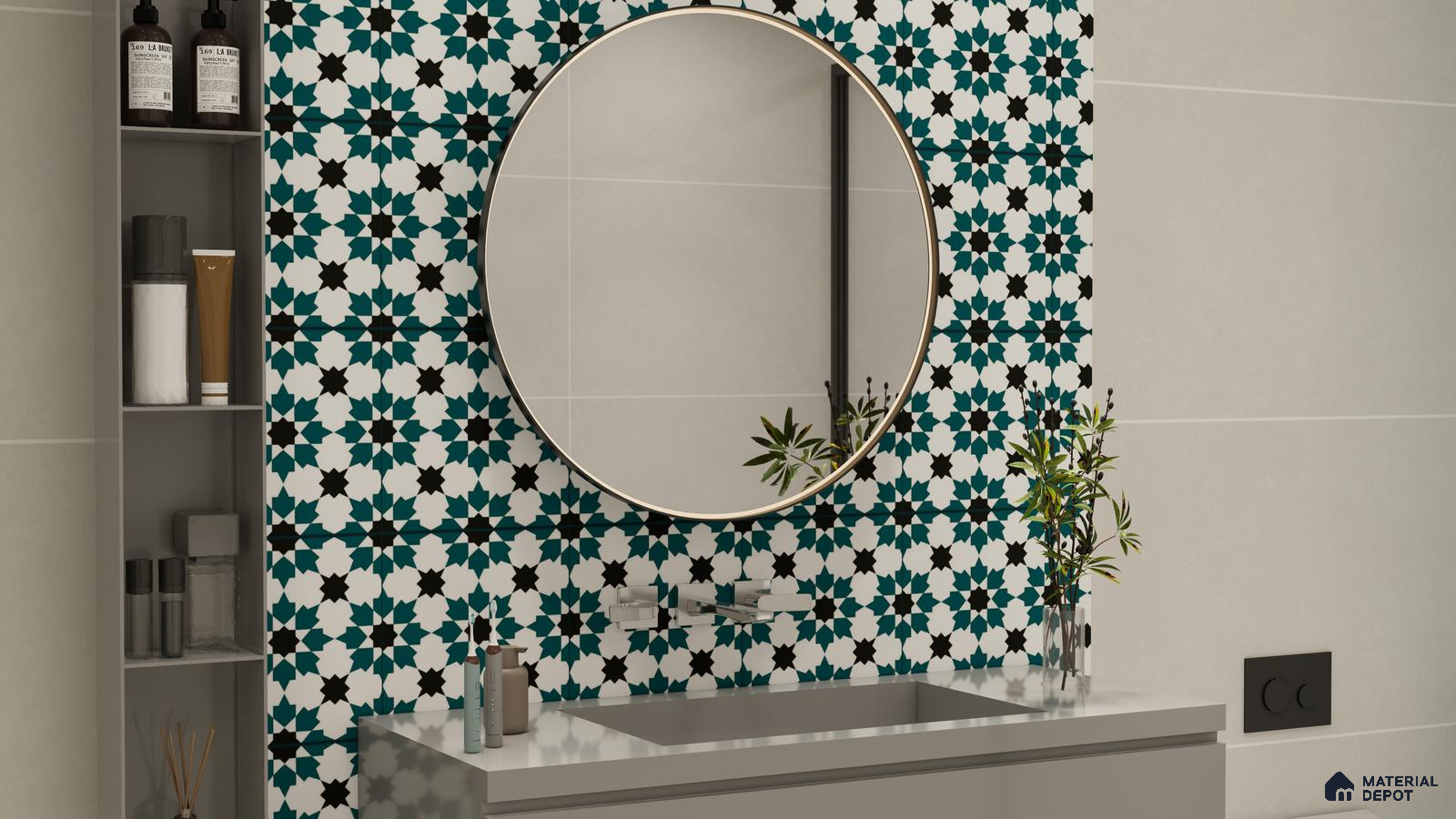 Elegant Moroccan-Inspired Bathroom Accent Wall | Material Depot
