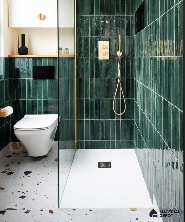 Emerald Elegance: A Modern Bathroom Retreat | Material Depot