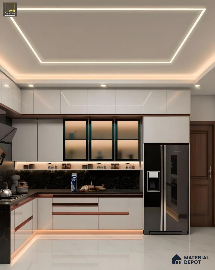 Futuristic Luxe: Black Marble Meets Ambient Lighting Elegance | Material Depot