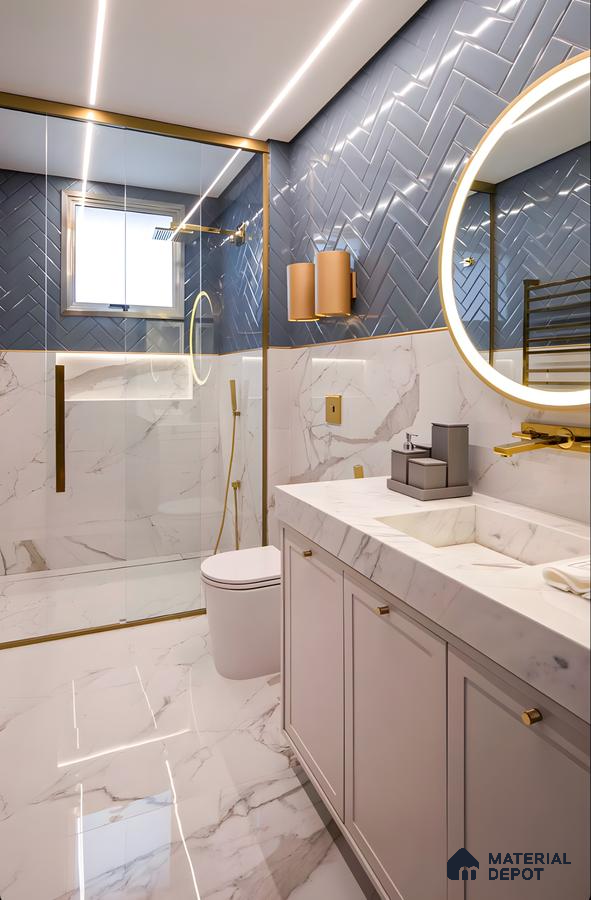 Geometric Grace: Chic Angles in Bathroom Design | Material Depot